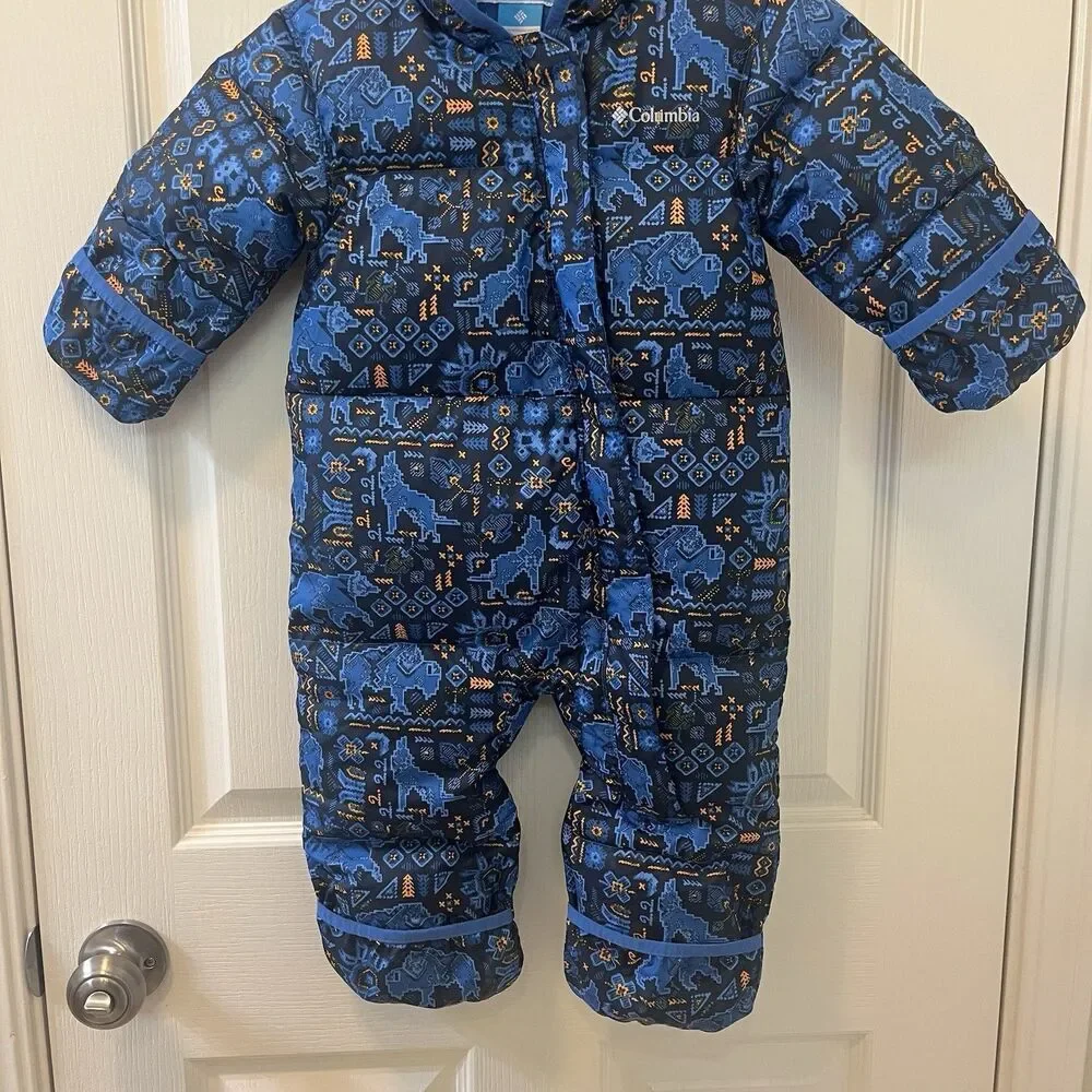 Columbia Infant Snuggly Bunny II Bunting Down Snowsuit Blue Boys 12-18 Months